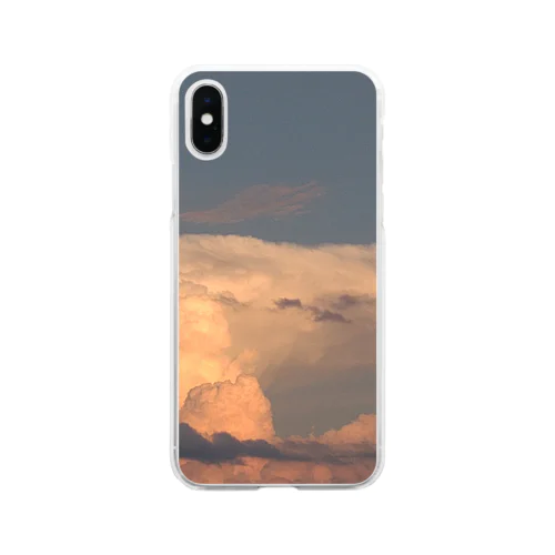 夏の夕日に照らされた積乱雲(雷雲) Soft Clear Smartphone Case