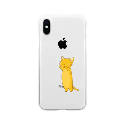 きねこヒソヒソあのね Soft Clear Smartphone Case