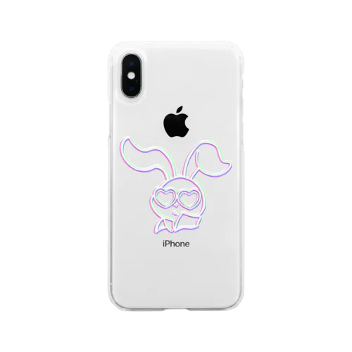 夏うさぎ Soft Clear Smartphone Case