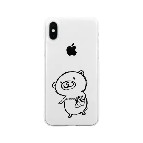 ハニくま　モノトーン Soft Clear Smartphone Case