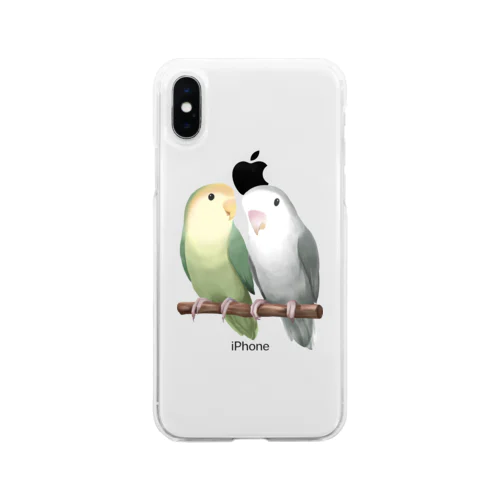 コザクラインコ　モーブとオリーブ【まめるりはことり】 Soft Clear Smartphone Case