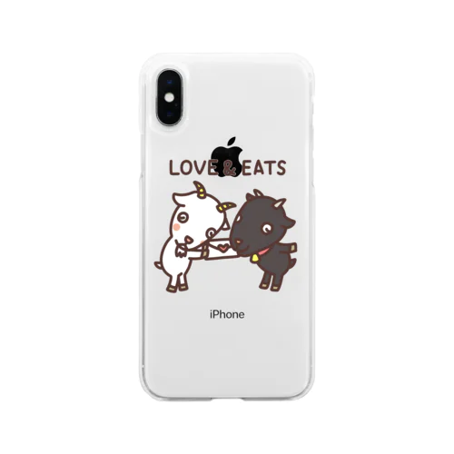 白黒ヤギさん LOVE & EATS Soft Clear Smartphone Case