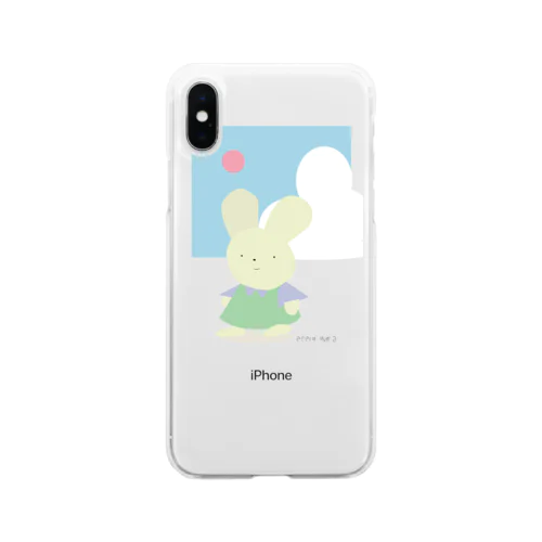 無表情なウサギちゃん Soft Clear Smartphone Case