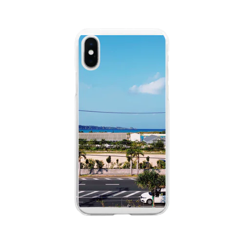 恩納の海岸線 Soft Clear Smartphone Case