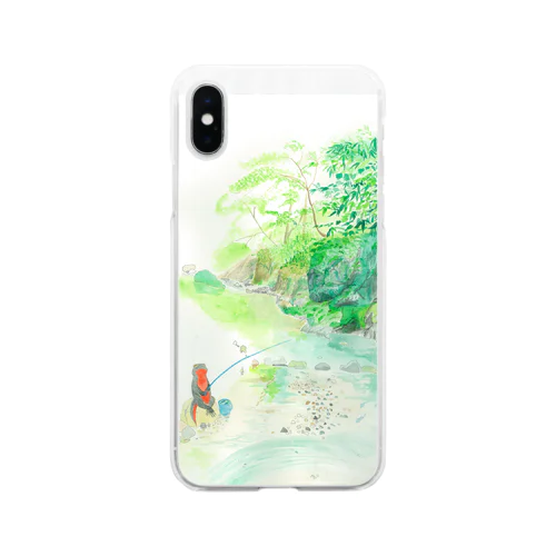 渓谷釣り Soft Clear Smartphone Case