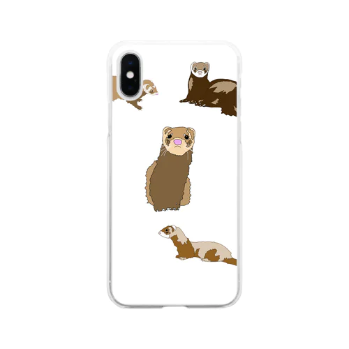 色々フェレ Soft Clear Smartphone Case