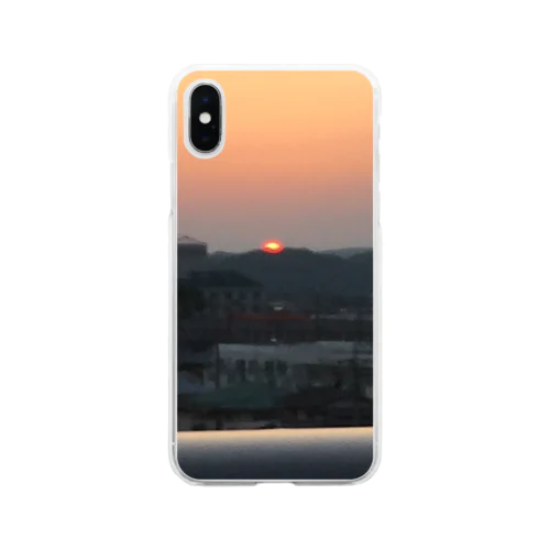 夕日のスマホケース(^-^) Soft Clear Smartphone Case