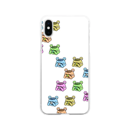 カメラベア(カラフル) Soft Clear Smartphone Case