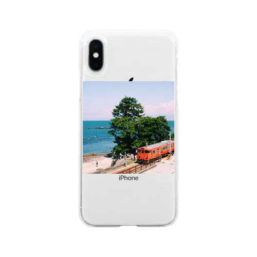 電車旅〜雨晴海岸〜 Soft Clear Smartphone Case