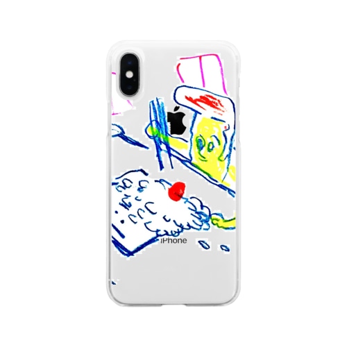 ガラケーごはん Soft Clear Smartphone Case