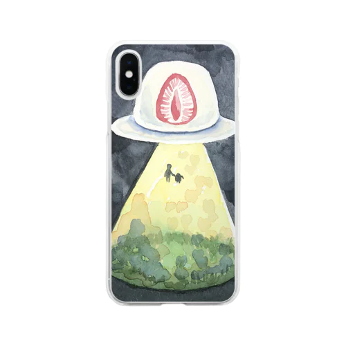 いちご大福UFO Soft Clear Smartphone Case