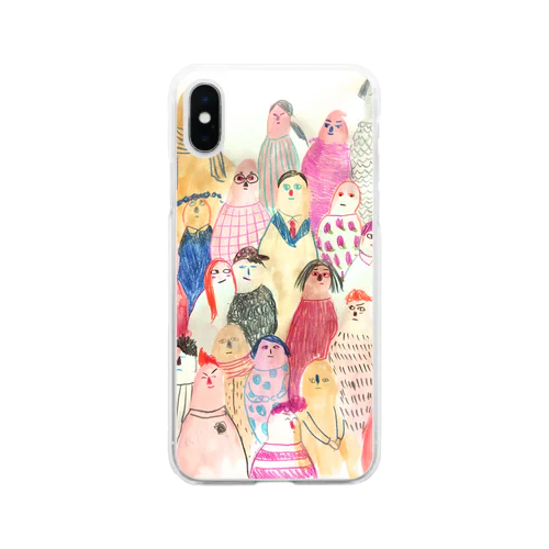 世界中の人々 Soft Clear Smartphone Case