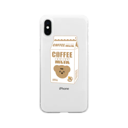 ポメクマ（コーヒー牛乳ver） Soft Clear Smartphone Case