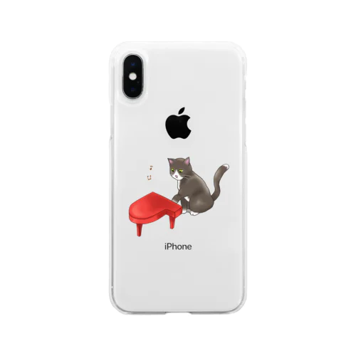 おもちゃのピアノと猫 Soft Clear Smartphone Case