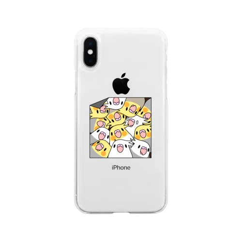 三密です！むちむちオカメインコさん【まめるりはことり】 Soft Clear Smartphone Case