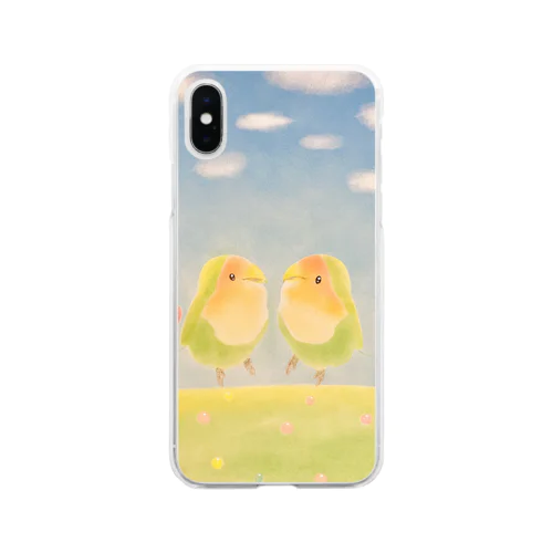 仲良しコザクラインコ Soft Clear Smartphone Case