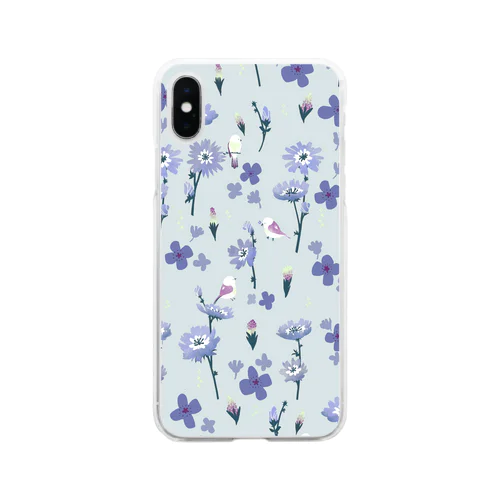 北欧の花と小鳥たち Soft Clear Smartphone Case