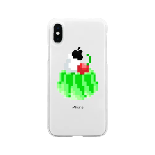 レトロなメロンゼリー（ドット絵） Soft Clear Smartphone Case