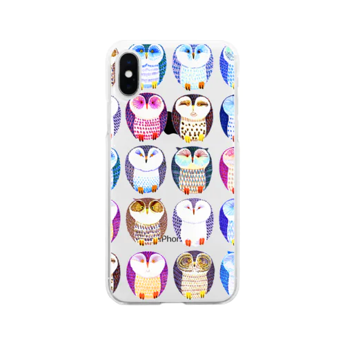 colorful owl Soft Clear Smartphone Case