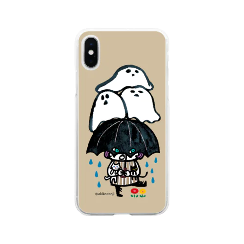 おばけちゃん傘 Soft Clear Smartphone Case