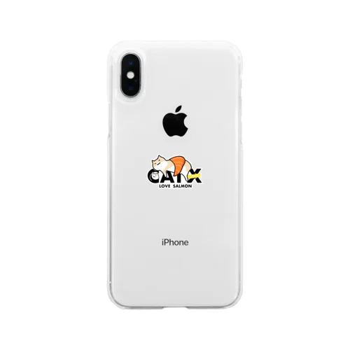 【期間限定】CAT X SALMON Soft Clear Smartphone Case