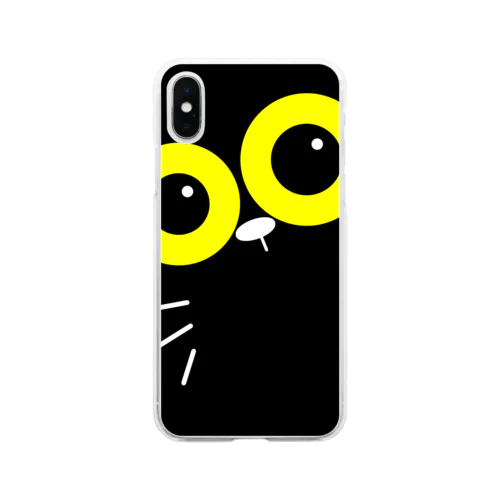 暗闇の猫 Soft Clear Smartphone Case