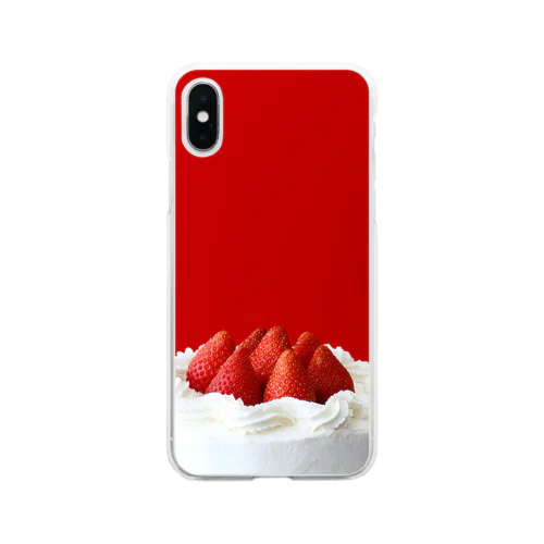 いちごのケーキ Soft Clear Smartphone Case