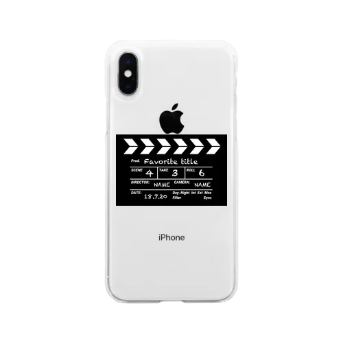 映画撮影 カチンコ Soft Clear Smartphone Case