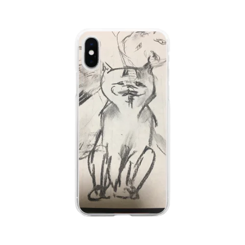 邪悪な猫くん Soft Clear Smartphone Case