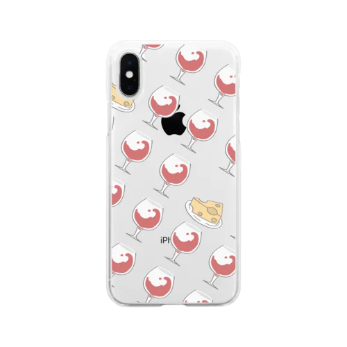 ワインとチーズで乾杯！ Soft Clear Smartphone Case