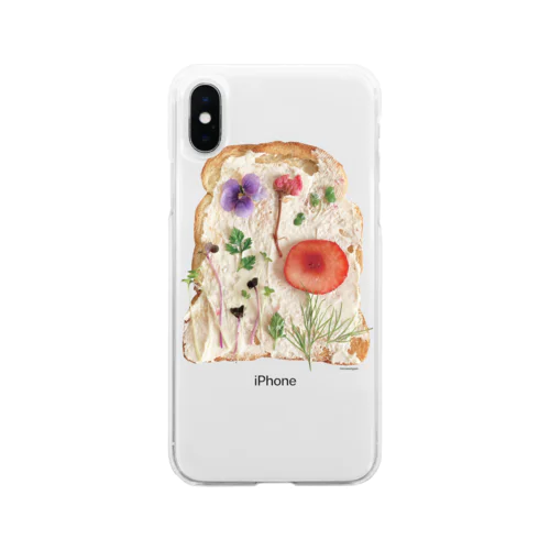 押し花トースト Soft Clear Smartphone Case