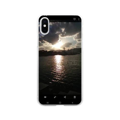 夕陽すばらしい Soft Clear Smartphone Case