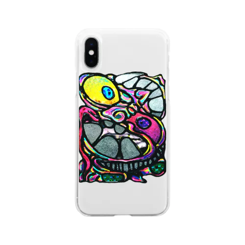 顔面くん Soft Clear Smartphone Case