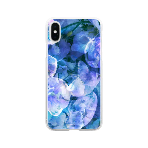 青い海月 Soft Clear Smartphone Case