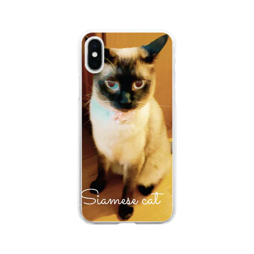 Siamese cat シャム猫 Soft Clear Smartphone Case