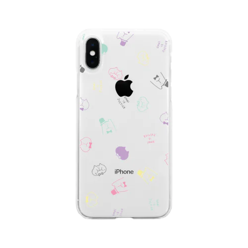 NONKI総柄（ミックス） Soft Clear Smartphone Case