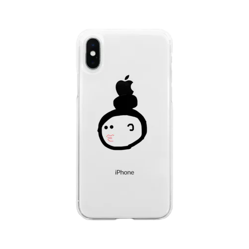 お団子頭の人 Soft Clear Smartphone Case