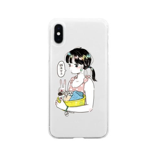 銭湯女子・スマホケース Soft Clear Smartphone Case