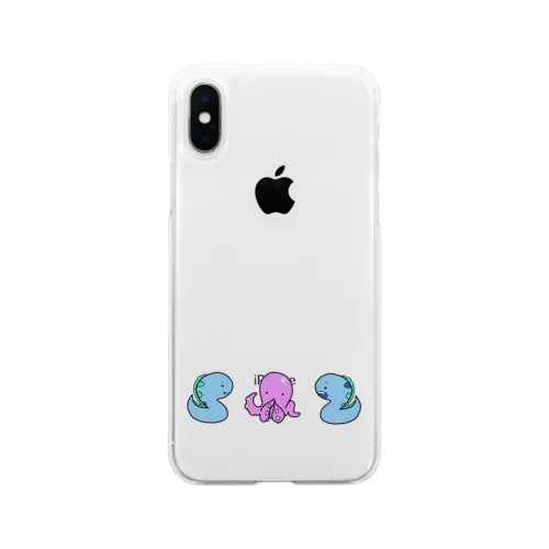 タコとウツボ Soft Clear Smartphone Case