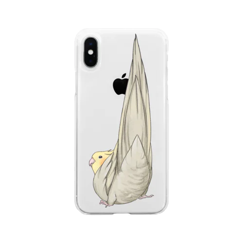 尾羽がピン　可愛いオカメインコちゃん【まめるりはことり】 Soft Clear Smartphone Case