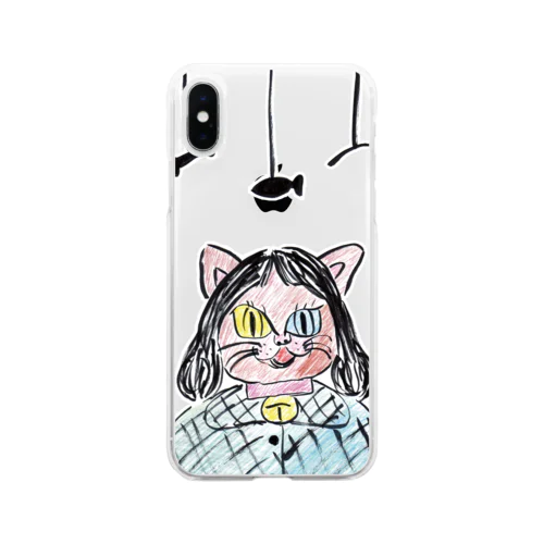 【 数量限定 】 「 キャット少女 」 猫 Tシャツ 帽子 など Soft Clear Smartphone Case