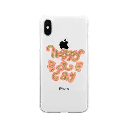 happy cat Soft Clear Smartphone Case