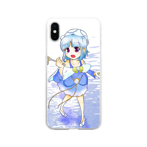 くらげパスタ Soft Clear Smartphone Case