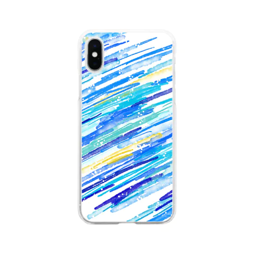 海が見たいので代わりに絵に描きました Soft Clear Smartphone Case