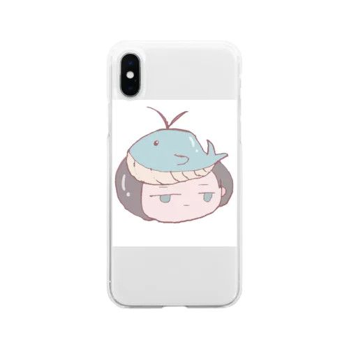 くじらブルー Soft Clear Smartphone Case