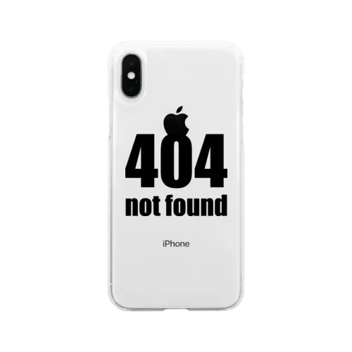 404 not found（黒） ソフトクリアスマホケース
