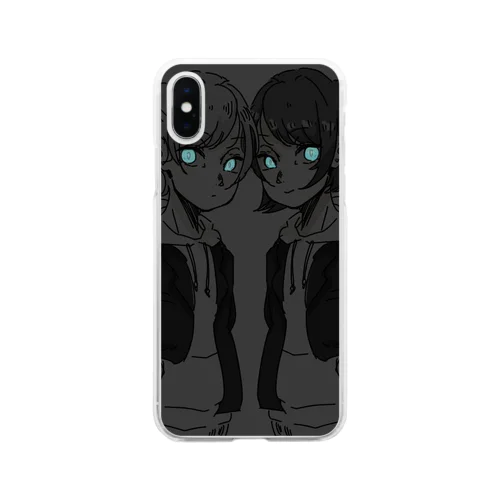 爬虫類アイの女の子 Soft Clear Smartphone Case