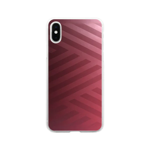 某陣営の赤色斜線デザイン Soft Clear Smartphone Case