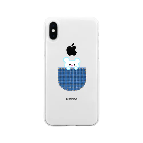 白くまくんinポケット Soft Clear Smartphone Case