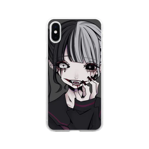 病み子ちゃん iPhoneケース Soft Clear Smartphone Case